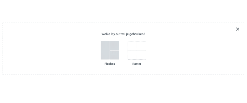 Selecteren van Grid als layout type in Elementor